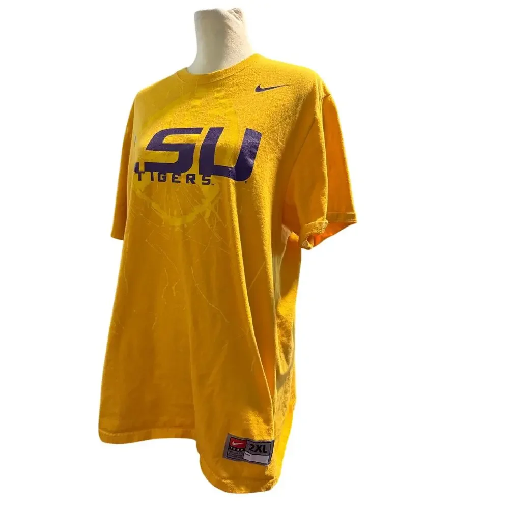 Nike LSU Tigers Distressed Graphic Tee, Gold & Purple, Big and Tall 2XL